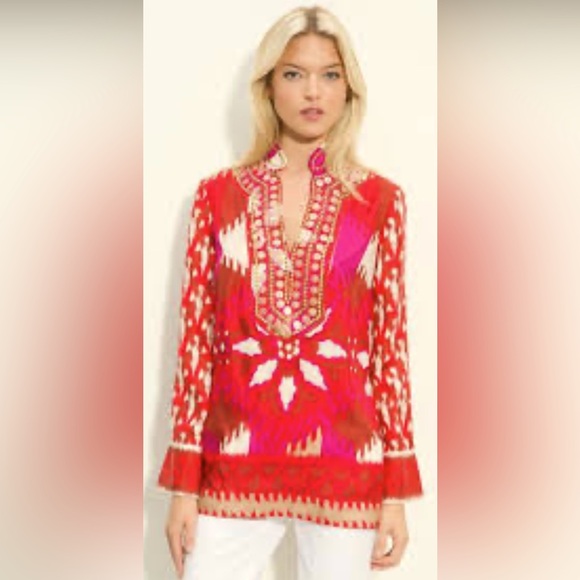 Tory Burch Iveta Silk Tunic - Picture 9 of 9